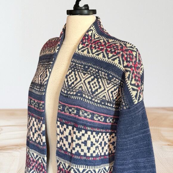 Chaps by Ralph Lauren Tribal Blanket Cardigan Sweater Sz L Womens Cotton Blend - Picture 2 of 11